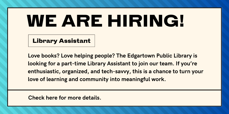 We're Hiring Library Assistant